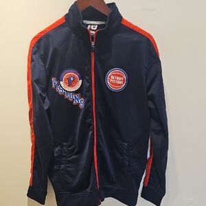 NBA Detroit Pistons Navy and Red Bomber Jacket